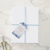 Blue Hydrangea Floral Bridal Shower Thank You Cadeaulabel (Met Touw)