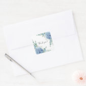 Blue Hydrangea Floral Bridal Shower Vierkante Sticker (Envelop)
