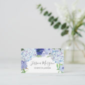 Blue Hydrangea Floral Cartes de visite (Debout devant)