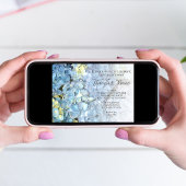 Blue Hydrangea Floral Engagement Party Kaart