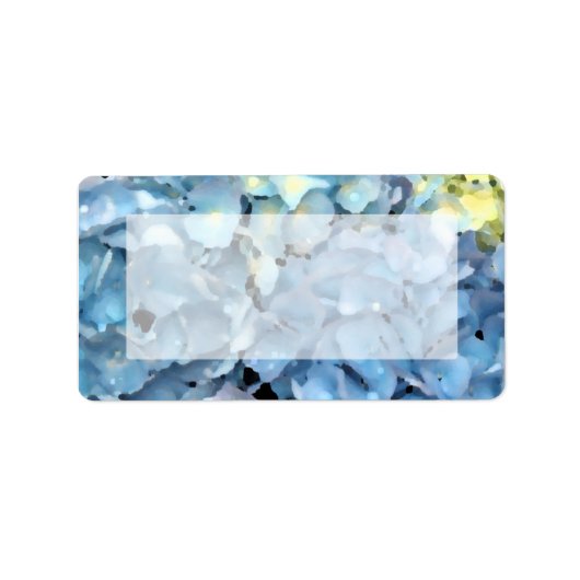 Blue Hydrangea Floral Etiket (Voorkant)