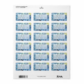 Blue Hydrangea Floral Etiket (Full Sheet)