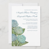Blue Hydrangea Floral Faire-part de mariage (Devant)