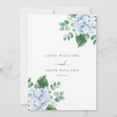 Blue Hydrangea Floral Faire-part de mariage (Dos)