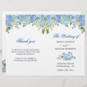 Blue Hydrangea Floral Greenery Folded Wedding (Voorkant / Achterkant)