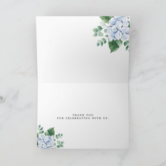 Blue Hydrangea Floral Hartelijk dank (Binnen)