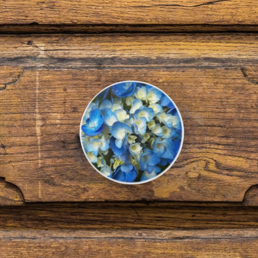 Blue Hydrangea Floral Keramische Knop