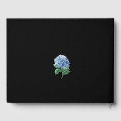 Blue Hydrangea Floral Lantern Black Boho Wedding Gastenboek (Achterkant)
