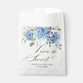 Blue Hydrangea Floral Love and Bedankt Wedding Bedankzakje (Voorkant)