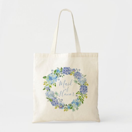 Blue Hydrangea Floral | Maid of Honor Sac fourre-t (Devant)