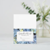 Blue Hydrangea Floral Mariage Réception Carte Plac (Debout devant)