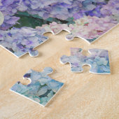  Blue Hydrangea Floral Monogram Naam Legpuzzel (Zijkant)