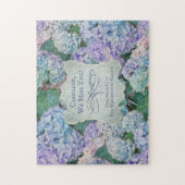  Blue Hydrangea Floral Monogram Naam Legpuzzel (Verticaal)