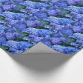 Blue Hydrangea Floral Pattern Cadeaupapier (Hoek)