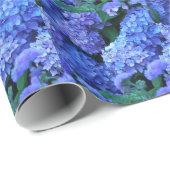 Blue Hydrangea Floral Pattern Cadeaupapier (Rol Hoek)