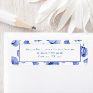 Blue Hydrangea Floral Petals Weddenschap Etiket