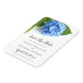 Blue Hydrangea Floral Save the Date Magneet (Linkerzijde)
