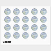 Blue Hydrangea Floral Swirl Favoriser Stickers Cad (Feuille)