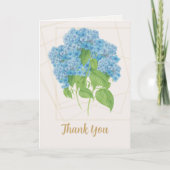 Blue Hydrangea Floral | Thank You Kaart (Voorkant)