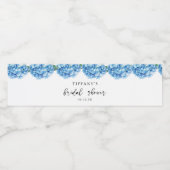 Blue Hydrangea Floral Vrijgezellenfeest Welkomstte Waterfles Etiket (Enkel label)