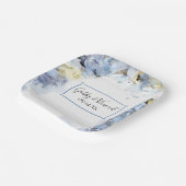 Blue Hydrangea Floral Waterverf Wedding Papieren Bordje (Gebogen)