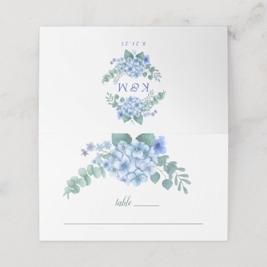 Blue Hydrangea Floral Wedding (Buitenkant ongevouwen)