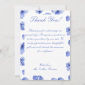 Blue Hydrangea Floral Wedding Bedankkaart (Voorkant)