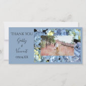 Blue Hydrangea Floral Wedding Bedankt (Voorkant)