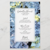 Blue Hydrangea Floral Wedding Menu (Voorkant)