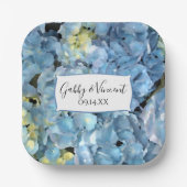 Blue Hydrangea Floral Wedding Papieren Bordje (Voorkant)