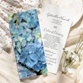 Blue Hydrangea Floral Wedding Programme