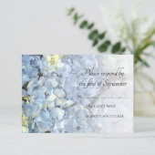 Blue Hydrangea Floral Wedding Réponse RSVP (Debout devant)