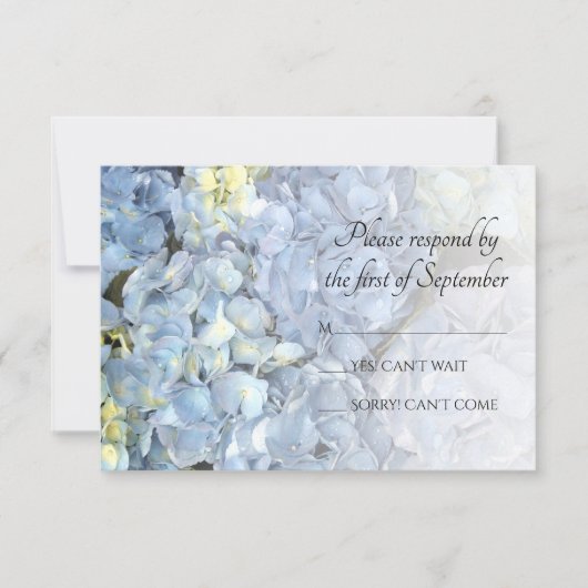 Blue Hydrangea Floral Wedding RSVP Response Kaartje (Voorkant)