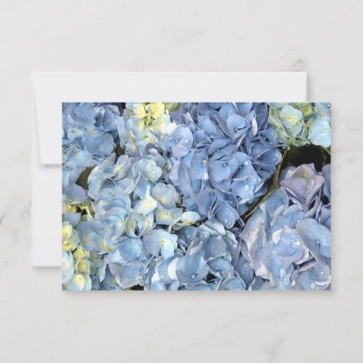 Blue Hydrangea Floral Wedding RSVP Response Kaartje (Achterkant)