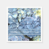 Blue Hydrangea Floral Wedding Servetten (Voorkant)