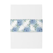 Blue Hydrangea Floral Wedding Uitnodigingen Wikkel (Achterkant Voorbeeld)