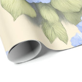 Blue Hydrangea Floral Wrapping Paper Cadeaupapier (Rol Hoek)