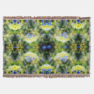 Blue Hydrangea Flower Abstract Deken