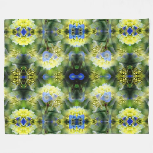 Blue Hydrangea Flower Abstract Fleece Deken (Voorkant (Horizontaal))