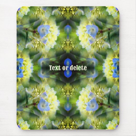 Blue Hydrangea Flower Abstract gepersonaliseerd Muismat (Voorkant)