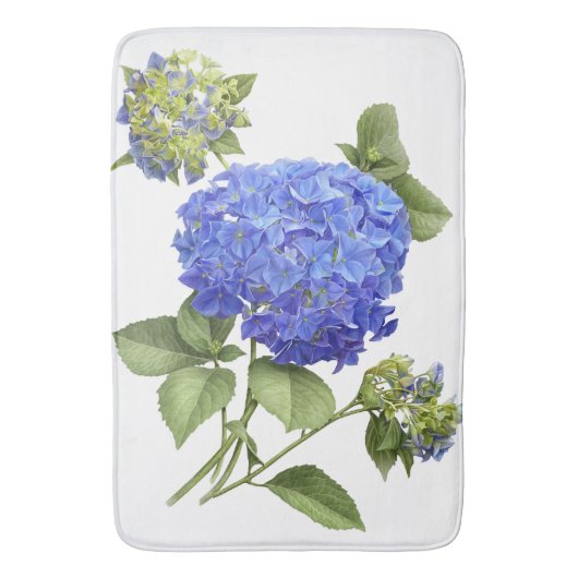 Blue Hydrangea Flower Botanical Art Badmat (Voorkant Verticaal)