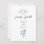 Blue Hydrangea Flower Bridal Shower Invitation (Devant)