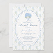 Blue Hydrangea Flower Bridal Shower Invitation (Devant)