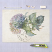 Blue Hydrangea Flower French Postmark Decoupage Tissuepapier (Craft)