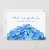 Blue Hydrangea Flower Love n Merci Carte de messag (Devant)