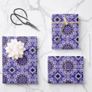 Blue Hydrangea Flower Petals Abstract kunstpatroon Inpakpapier Vel