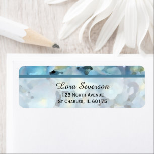 Blue Hydrangea Flower Return-adres Etiket
