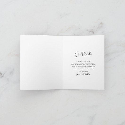 Blue Hydrangea Flower Waterverf Begrafenissympathi Bedankkaart (Binnen)