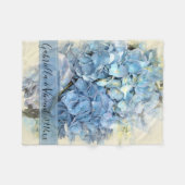 Blue Hydrangea Flower Wedding Fleece Deken (Voorkant (Horizontaal))
