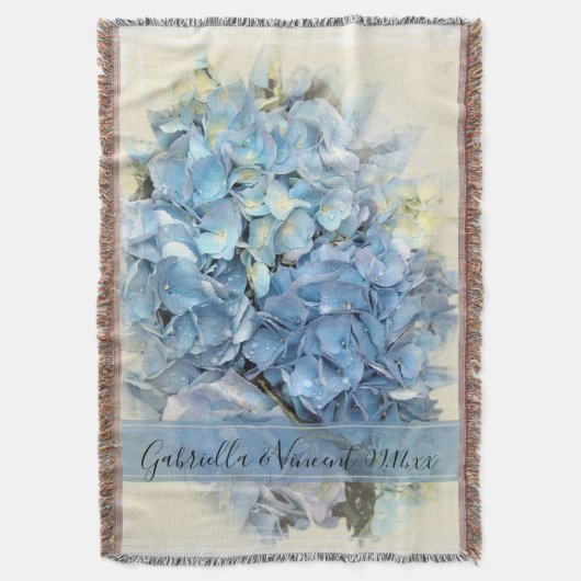 Blue Hydrangea Flower Wedding Keepomwille Deken (Voorkant Verticaal)